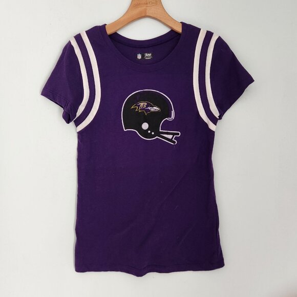 Baltimore Ravens T-Shirt NFL Team Apparel Purple Crew Neck Womens Size Large EUC - Picture 5 of 9